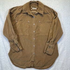 We The Free Brown Button Down Shirt - Medium